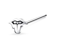 Tongue Silver Straight Nose Stud NSKA-792